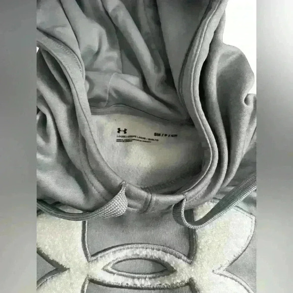 Under Armour Women’s Sherpa Logo Hoodie | Grey Purple Sweatshirt | Size Snall - Picture 3 of 4